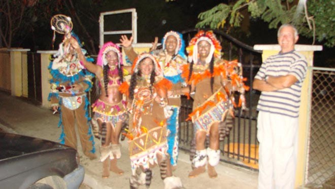 A shower of rain sends Ted and the Indians scurrying to guard feathers © BW Media